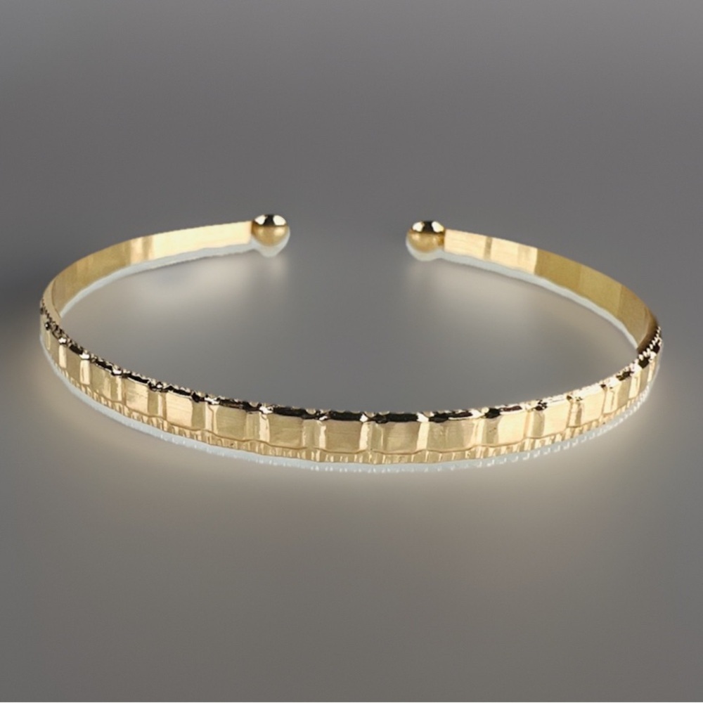 Goldtone Stackable Cuff Bracelet - Picture 5 of 13